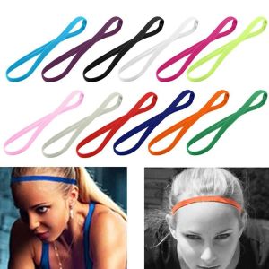 Ladies Candy Color Rubber Sweatband Stretch Sport Anti-slip Head Wrap Yoga Hair Bands Elastic Headband