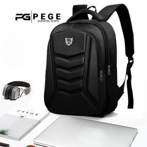 Tas Ransel Pria Embos Hitam Tas Kerja  Tas Sekolah Muat Laptop Hingga 14inch Backpack Gratis Raincover - PG 38