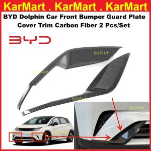 BYD Dolphin Car Accessories Carbon Fiber Front Fog Light Trim Exterior Car Accessories Garnish Cover sporty New 2pcs/set