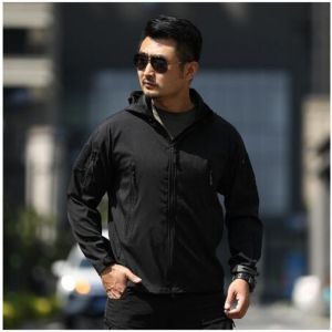 Mens Motorcycle Jacket Outdoor Hoodie Jacket Waterproof Windbreaker Tactical Jacket for Men
