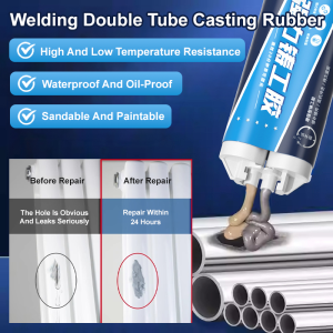 🔥High Temperature Resistant 🔥Crack-Filling Dual-Tube Quick Curing Welding Adhesive/High Strength Bond Perfect For Sealing Pores And Fixing Casting Defects /Waterproof Sealing Dual Tube Foundry Adhesive