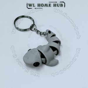 Wiggly Shark Keychain 3D Printed – Flexible Fidget Toy for Bag Gift & Stress Relief