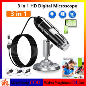 Microscope Mikroskop USB Digital Zoom Magnifier Monokuler Kamera Pembesar Elektronik Endoscope 1600X Mainan Mikroskop LED