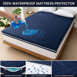 4/6" Quilted Zipper Mattress Protector Waterproof Sarung Tilam Kalis Air Full Enclosed Cadar Tilam
