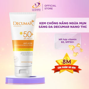 Kem chống nắng dưỡng da làm sáng da sau mụn viêm thâm Decumar Advanced  THC White SPF50 PA++++