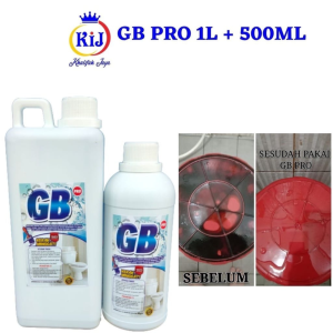 GB Pro 1000ml + 500ml Pembersih Kerak Karat Keramik Kamar Mandi dan WC Closet Wastafel Ampuh Free Kuas dan Pelindung Tangan