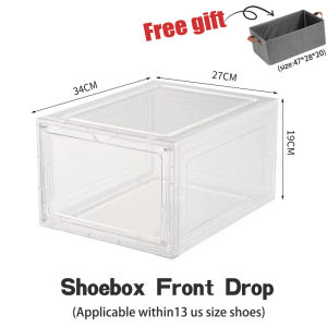 Magnetic Clear Stackable Shoebox Side Drop and Front Drop shoe box Large Transparent Acrylic shoebox Flip Cover shoe rack Foldable New shoe Organisers Premium Storage Box