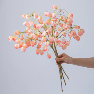5Pcs Artificial Flower65cm Modern Boho Golden Rain Tree Pods Fake Lantern Flowers for Vase Arrangement Home Wedding Decor