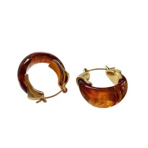 YRUQYS Autumn Winter Amber Color Earrings Pendant Light Luxury Vintage Womens Earrings Jewelry Accessories Fashion Jewelry Amber Ear Stud Wedding