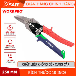 Kéo cắt tôn bằng thép mũi cong trái thép rèn CR-MO 250mm (10inches) Workpro - WP214020