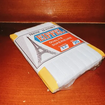 Vỉ 10 mét dây thun luồn quần Eiffel bản rộng 12mm màu trắng