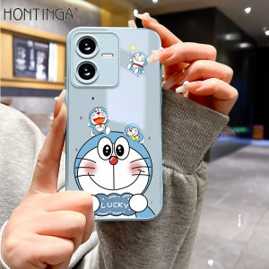 Hontinga Tempered Glass Casing Cases For Vivo Y36 Y22 Y22S Y27 5G 4G Y27S Y30 Y30i Y35 Y73 2021 Case Cartoon Cute Doraemon Phone Case Back Cover Casing Hard Case