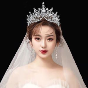 CHARMST สำหรับเด็กๆ สง่างามเรียบหรู มีสไตล์ มงกุฎคาดศีรษะ เซอร์คอน คริสตัลเทียอาร่า พลอยเทียมเทียม แถบคาดศีรษะ ที่คาดผมแต่งงาน บาร็อค ห่วงผมผู้หญิง ที่คาดผมเจ้าหญิง ที่คาดผมเกาหลี