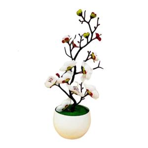 30CM Realistic Flower Tree Potted Flower Artificial Not Need Watering Decorative Home Desk Display Accent