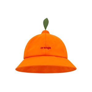 Quick-dry Orange Fisherman Hat Cool UV Protection Creative Orange Bucket Cap Big Brim Sunscreen Embroidered Letter Sun Hat
