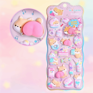 FASHIONXU ปาร์ตี้สัตว์ สติ๊กเกอร์ 3D นุ่มฟู การ์ตูน สนุกกับการแขวน สมุดบันทึกสติ๊กเกอร์เครื่องเขียน สร้างสรรค์ ของตกแต่ง สมุดภาพ DIY สติกเกอร์ ของใช้ในโรงเรียน