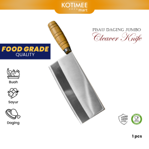Asta Pisau Daging Super Tajam Besar Stainless Gagang Kayu 31 cm