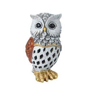 FUNG Solar Powered Owl Resin Light Automatic Light Sensor Animal Garden Decoration Lights Decorative Durable Outdoor Projection Lamp Ideal for MotherS Day