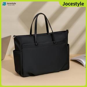 [Jocestyle] Women Nylon Briefcase Crossbody Bag Large Capacity Messenger Purse with Adjustable Strap Solid Color for Daily Travel Work