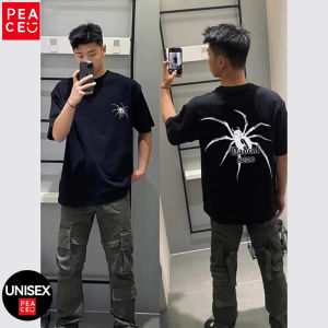 PEACE® New Summer Street Spider Graphic Print T-Shirt Mens and Womens Loose Cotton Oversized Shirts