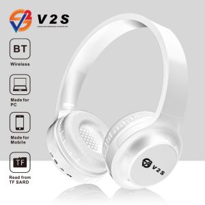 V2S V5 Wireless Bluetooth Headphones USB MP3 TF Card FM Radio Function Bass Headset With AUX Wire