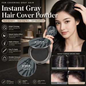 Gray Hair Concealer Powder Instant Root Touch Up for Women Temporary Hair Color Powder for Dark Natural Finish