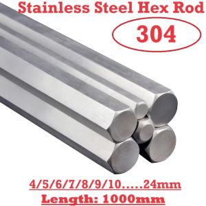 304 Stainless Steel Hex Rod 4mm 5mm 6mm 7mm 8mm 9mm10mm-30mm Linear Metric Hexagonal Bar Shaft 1000mm Customize Length