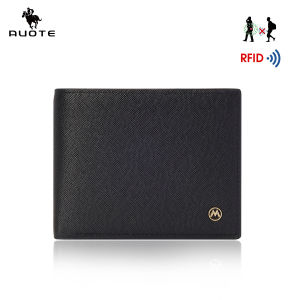 AUOTE RFID Block Short Wallet for Men Solid Color Retro Short Wallet Coin Bag Zipper Clutch Wallets Soft PU Leather Wallet for Men Multi-Card Position ID Credit Cards Holders Coin Bag Business Wallets