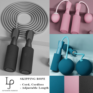 LJ- Skipping Rope Dual Jump Long Rope Wireless Cordless Rope Jumping Rope Home Sport Gym Fitness Workout