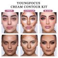 Youngfocus Cosmetics Cream Contour Best 8 Colors and Highlighting Makeup Kit - Contouring Foundation/Concealer Palette - Vegan & Cruelty Free - Step-by-Step Instructions Included. 