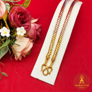สร้อยคอทองสามกษัตริย์ 3K ลายกระดูกงูกลม หัวจรวด ความยาว 28 นิ้ว ใส่ได้ทุกโอกาส สร้อยแฟชั่น งานชุบ ดีไซน์สวย ดูดี ส่งไว