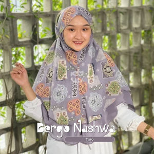 Koyu Hijab Bergo Motif Nashwa 2 layer