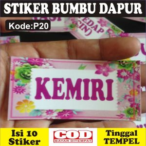 (KODE P20) PAKET STIKER BUMBU ISI 10 | LABEL BUMBU | STIKER BUMBU DAPUR | NAMA BUMBU | STIKER WATERPROOF | STIKER TAHAN AIR DAN MINYAK | STIKER GULA | STIKER KOPI | STIKER SUSU | STIKER TEH | STIKER TEPUNG | STIKER DAPUR