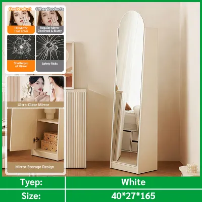 Entrance full-length mirror full-length mirror home with cabinet punch-free style bedroom dressing mirror with door storage cabinet