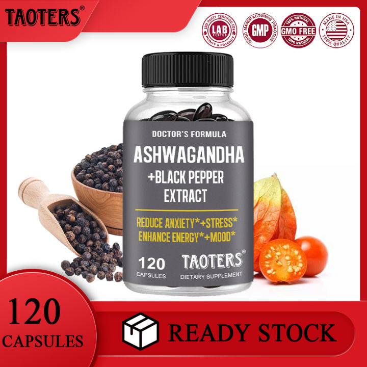 Ashwagandha + Black Pepper Supplement Reduces Stress, Supports Natural ...