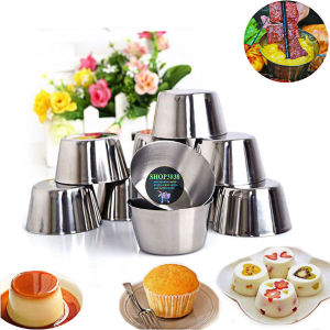 Combo 6 Khuôn Inox 304 Làm Bánh Flan Cupcake Rau cau Chung Đựng Sốt ĐK ( Lựa Size 7-6-5 cm )