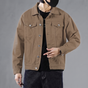 Áo khoác KAKI nam basic AK001 mẫu áo jacket cổ bẻ phối thường ngày công sở đường phố