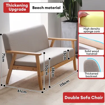 Table Trove.PH Solid Wood Sofa with Cushion 1-3 Seaters Sofa Chair Bed Solid Wooden Sofa