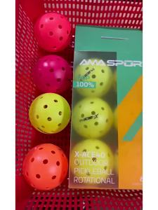 AMASPORT X40 26g Pickleball Balls 12Pcs USAPA Approved Outdoor 40 Holes Roto-molding Pickleball Balls-Kerwin Wat