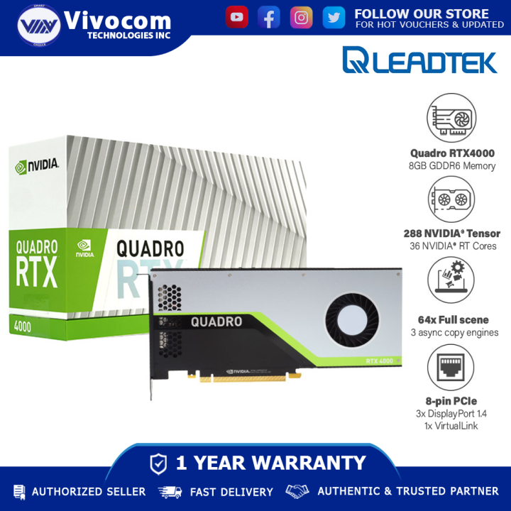 Leadtek Nvidia Quadro Rtx4000 8gb Gddr6 256 Bit Graphics Card Lazada Ph 8556