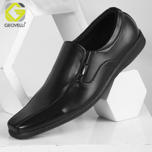 Sepatu Pantofel Pria Hitam Bahan Kulit Albania Super Sepatu Formal Kerja Kantor K-Gvl Geovelli 1901