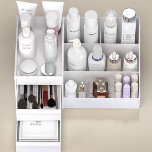 Rak Penyimpanan Multifungsi 2 Laci - Organizer Kosmetik dan Hiasan Warna Charcoal