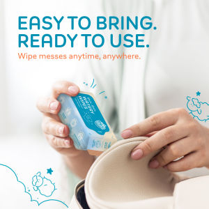 Biri-Biri ® 8s Mini Wet Wipes (1 Handy Bag x 8 Packs)