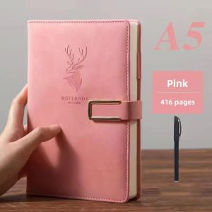 Onhand 416 Pages A5 Faux Leather Thick Business Notebook Journal Diary writing Notepad with Pen