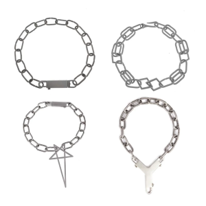 Đơn giản 17 Clasp Vòng cổ ti thép kết cấu mặc hàng ngày Vòng cổ hoàn hảo cho phụ nữ thời trang và chuyên nghiệp