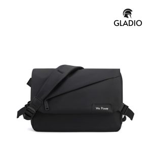 GLADIO Tas Selempang Pria Mamoru Hitam Anti Air Keren Simple Sling Bag Terbaru Muat Banyak GLD025B5