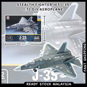 Stealth Fighter Jet J-35 1:72 DIY Aeroplane Plane Airplane Aircraft Military Blocks Model Collection Toys Boys Kids