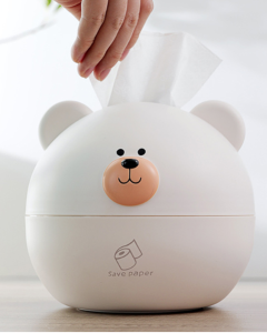 กล่องใส่กระดาษทิชชู่ กล่องเก็บทิชชู่ ทรงหมี สุดน่ารัก ใส่ได้ทั้งทิชชู่ม้วน ทิชชู่ป๊อปอัพ กล่องทิชชู่