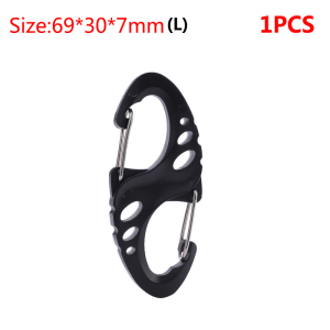 5PCS Carabiner S-Type Gear Buckle Plastic Steel Double Buckle Key Chain Outdoor Backpack Mountaineering Paracord Connection Survival Tool