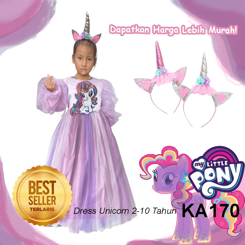 Dress Gaun Unicorn Anak Perempuan Dress 7 8 Tahun Dress Anak Warna Lilac Ungu Muda Terlaris Baju My Little Pony Warna Lilac Gaun Ungu Muda Motif Kuda Poni KAP170 Lazada Indonesia